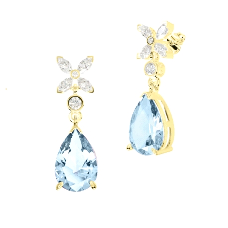 PENDIENTES ORO PIEDRA FINA