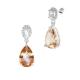 PENDIENTES ORO BLANCO PIEDRA FINA (SEMI)