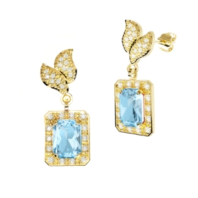 PENDIENTES ORO PIEDRA FINA