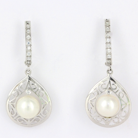 1PEB1173     PENDIENTES ORO BLANCO