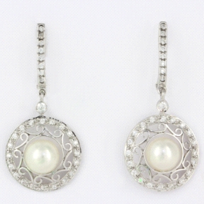1PEB1172     PENDIENTES ORO BLANCO