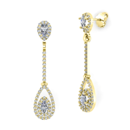 PENDIENTES ORO PIEDRA FINA ( DOS )