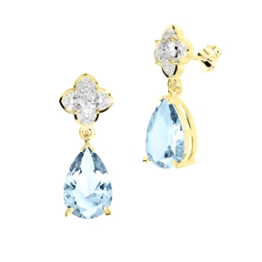 PENDIENTES ORO PIEDRA FINA