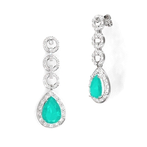 PENDIENTE PLATA RODIADA DOBLETE ESMER.