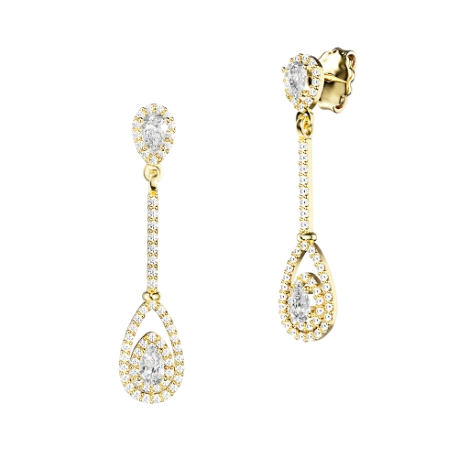 PENDIENTES ORO PIEDRA FINA ( DOS )