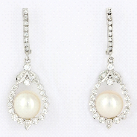 1PEB1174     PENDIENTES ORO BLANCO