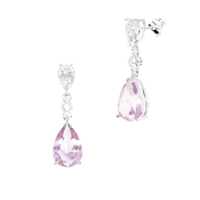 PENDIENTES ORO BLANCO PIEDRA FINA