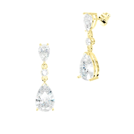 PENDIENTE.O.BLANCO BRILLANTES,PIEDRA FIN