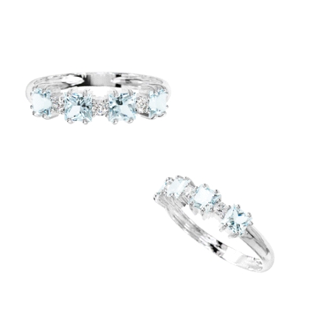 SORTIJAS ORO BLANCO ZIRCONITA