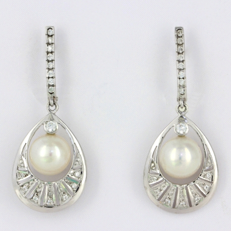 1PEB1178     PENDIENTES ORO BLANCO