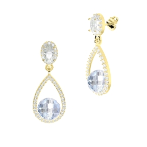 PENDIENTE ORO BOLA AGUAMARINA