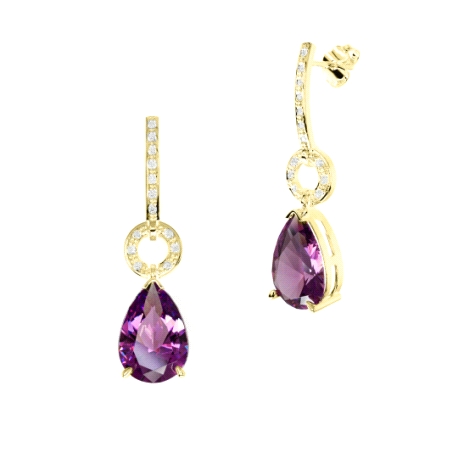 PENDIENTES ORO PIEDRA FINA