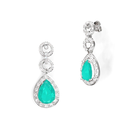 PENDIENTE PLATA RODIADO DOBLETE ESM.