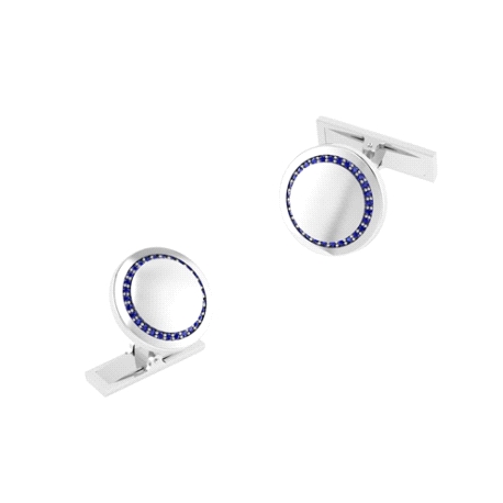 GEMELOS PLATA RODIADOS ENGASTADOS ZAFIRO