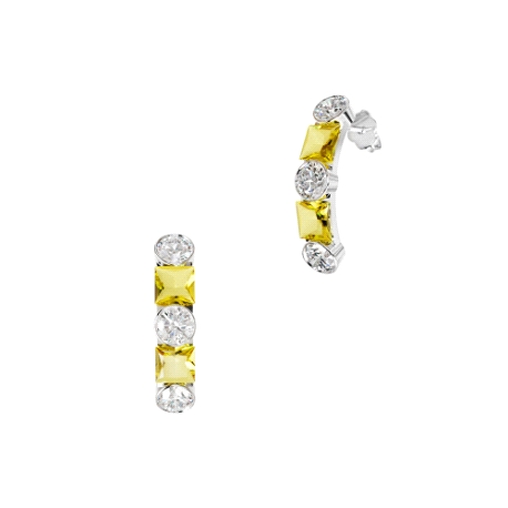 PENDIENTES ORO BLANCO PRESION