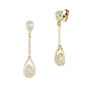 PENDIENTES ORO PIEDRA FINA ( DOS )