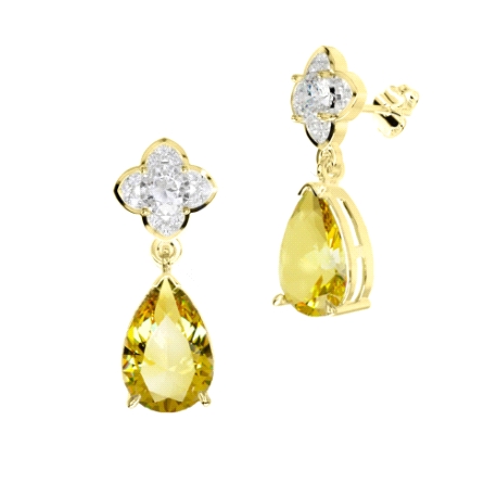 PENDIENTES ORO PIEDRA FINA